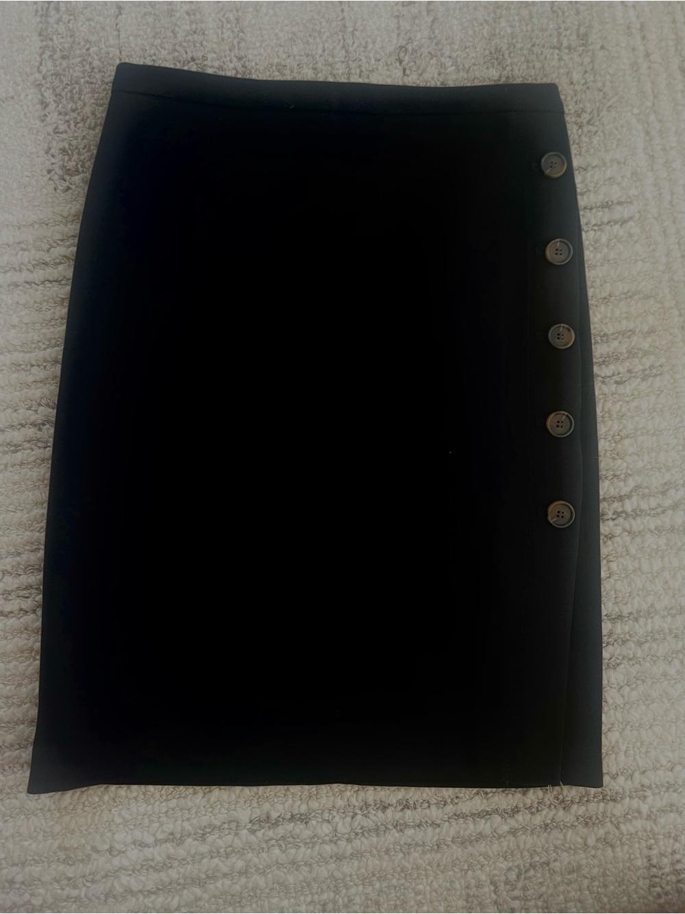 Ann Taylor Black Side-Button Pencil Skirt